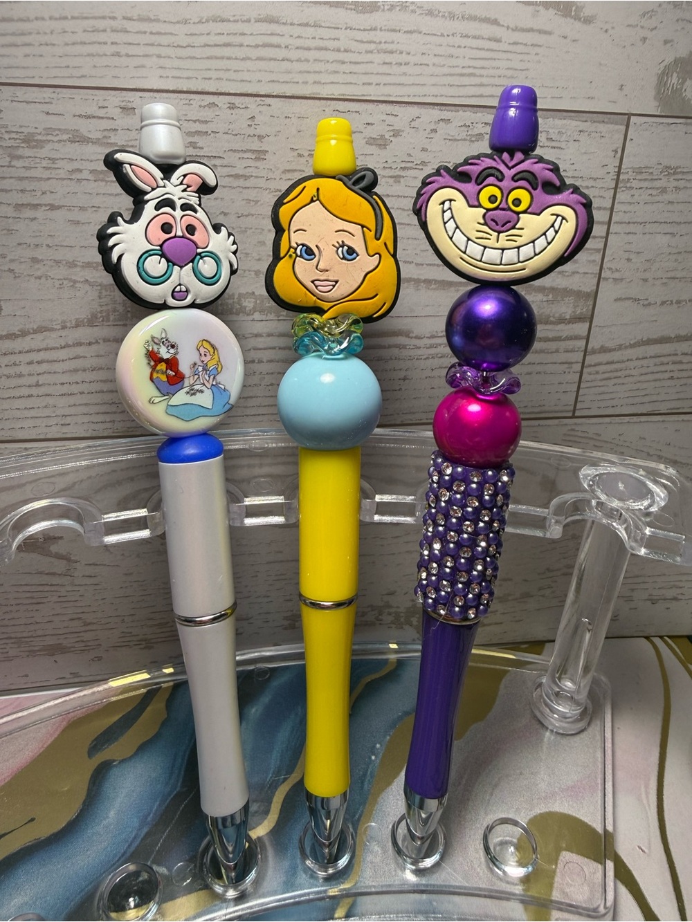 New Beaded Alice in Wonderland Character Pen Set